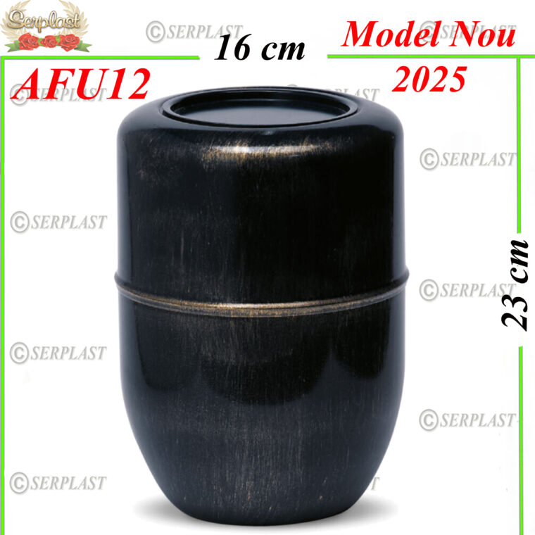 Urnă funerară din oțel vopsit negru modelat, CEAU121 -w