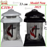 Candela cu cruce si flacara, 15.5 lei , 6buc, 21cm, C316-3 -w