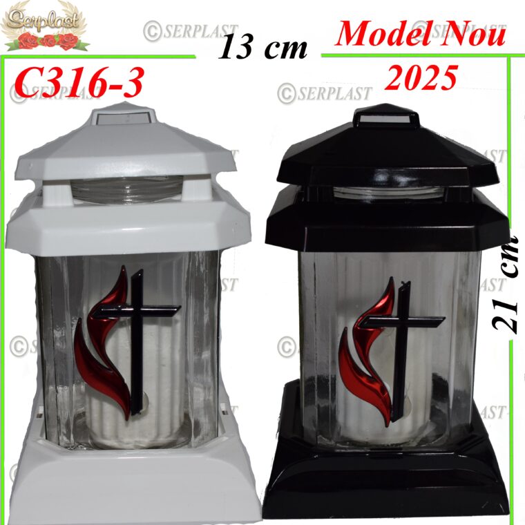 Candela cu cruce si flacara, 15.5 lei , 6buc, 21cm, C316-3 -w