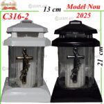 Candela cu cruce si trandafir, 15.5 lei , 6buc, 21cm, C316-2 -w