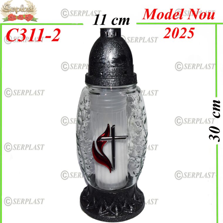 Candelă cu cruce 15.5 lei, (set de 6 buc), 30cm, C311-1 -w