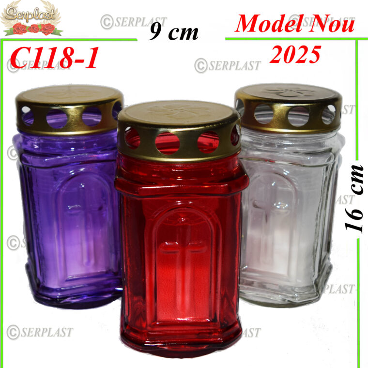 Candelă cu cruce 7.6 lei, (set de 15 buc), 16cm, C118-1 -w