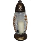 Candelă cu frunze auriu 19.5 lei, (set de 6 buc), 28cm, C367-1