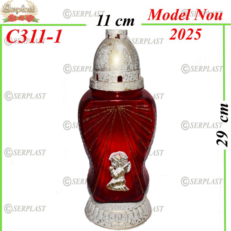 Candelă cu ingeras 15.5 lei, (set de 7 buc), 29cm, C311-1 -w