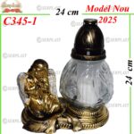 Candelă cu ingeras 17.5 lei, (set de 3 buc), 24cm, C345-1 -w