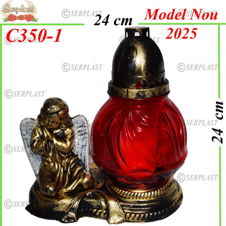 Candelă cu ingeras 18 lei, (set de 3 buc), 24cm, C350-1 -w
