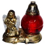 Candelă cu ingeras 32 lei, (set de 2 buc), 31cm, C404-2