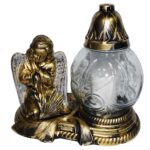 Candelă cu ingeras 32 lei, (set de 2 buc), 31cm, C404-3