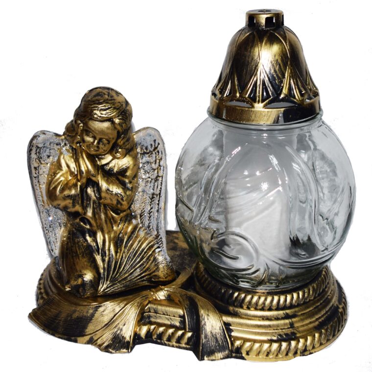 Candelă cu ingeras 32 lei, (set de 2 buc), 31cm, C404-3