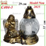 Candelă cu ingeras 32 lei, (set de 2 buc), 31cm, C404-3 -w