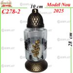 Candelă cu trandafir 14 lei, (set de 6 buc), 28cm, C278-2 -w