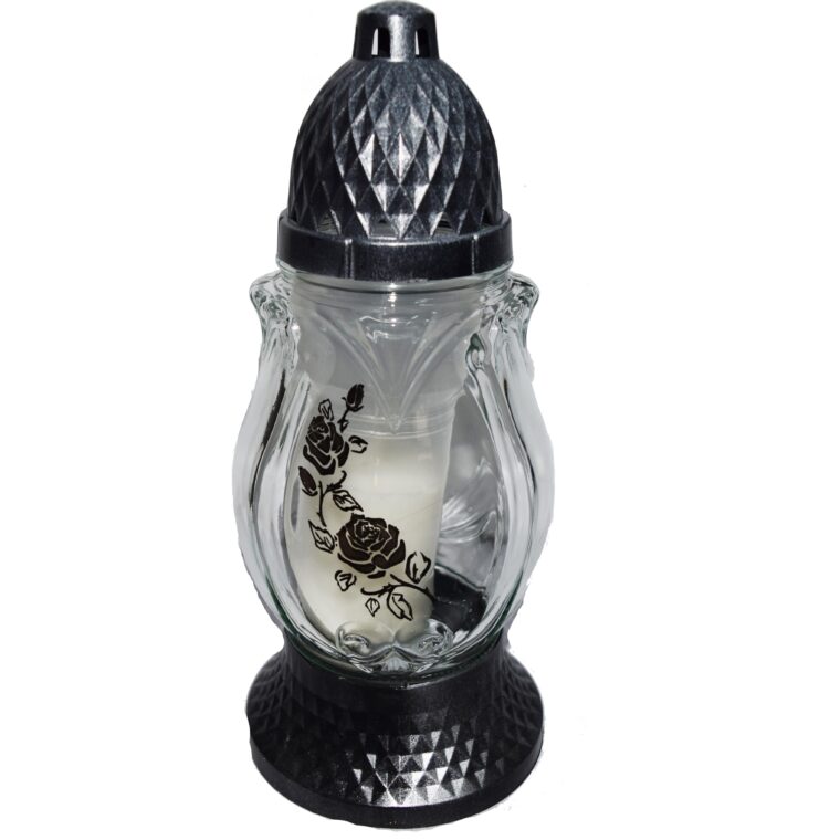 Candelă cu trandafir 9 lei, (set de 6 buc), 24cm, C160-1