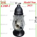 Candelă cu trandafir 9 lei, (set de 6 buc), 24cm, C160-1 -w