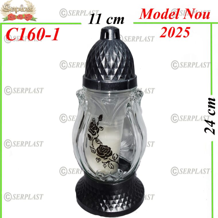 Candelă cu trandafir 9 lei, (set de 6 buc), 24cm, C160-1 -w