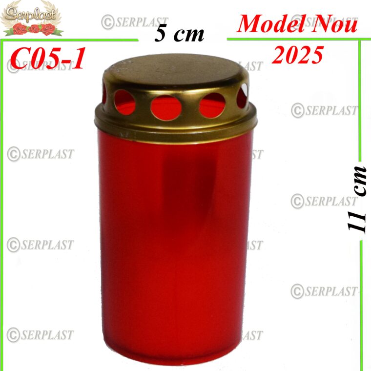 Candelă plastic cu capac 2.2 lei, (set de 28 buc), 11cm, C05-1 -w
