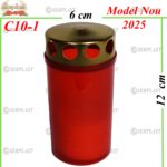 Candelă plastic cu capac 2.6 lei, (set de 24 buc), 12cm, C10-1 -w