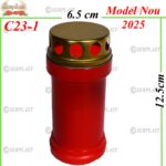Candelă plastic cu capac 3.2 lei, (set de 15 buc), 12.5cm, C23-1 -w