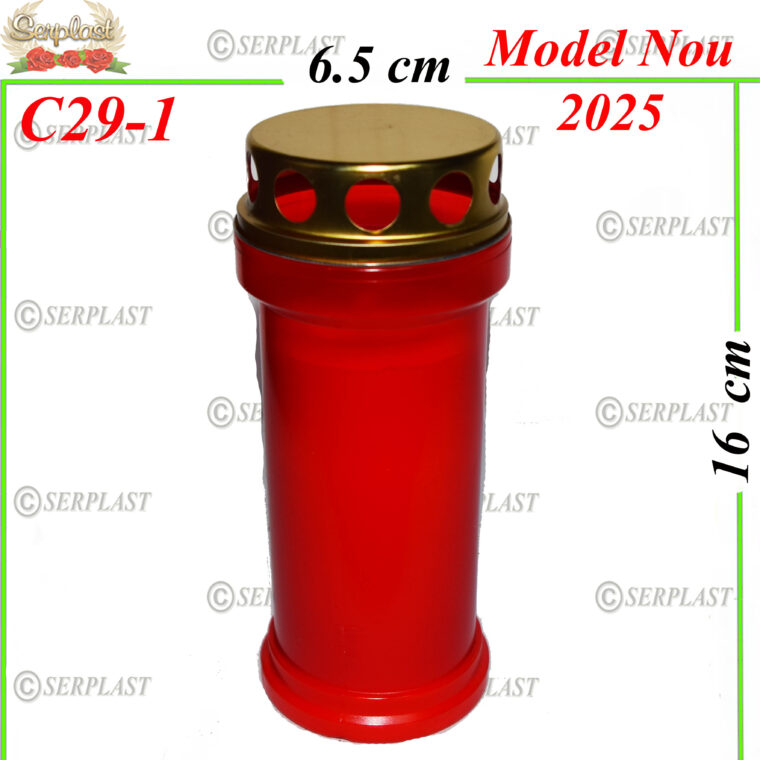 Candelă plastic cu capac 4 lei, (set de 15 buc), 16cm, C29-1 -w