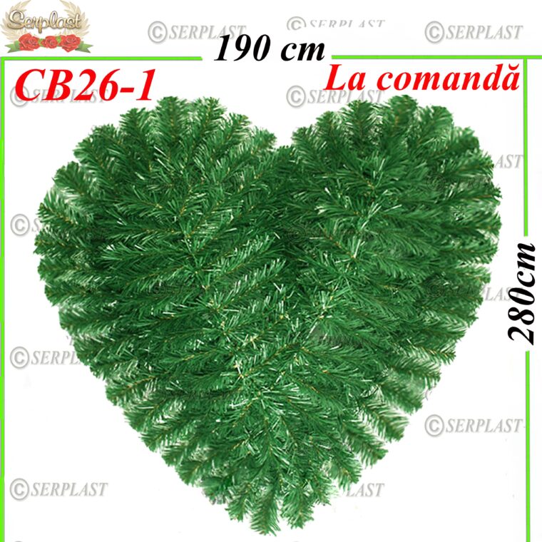 Coroană Funerară artificială din Brad inimă plin cu picioare Tip V, CB26-1 -w