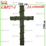 Coroană Funerară artificială din Pin & Brad Cruce Tip IV cu pin de 10cm, CBP27-1 -w