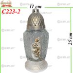 Candelă cu cruce 11.5 lei (set de 6 buc) 25 cm, C223-2 -w