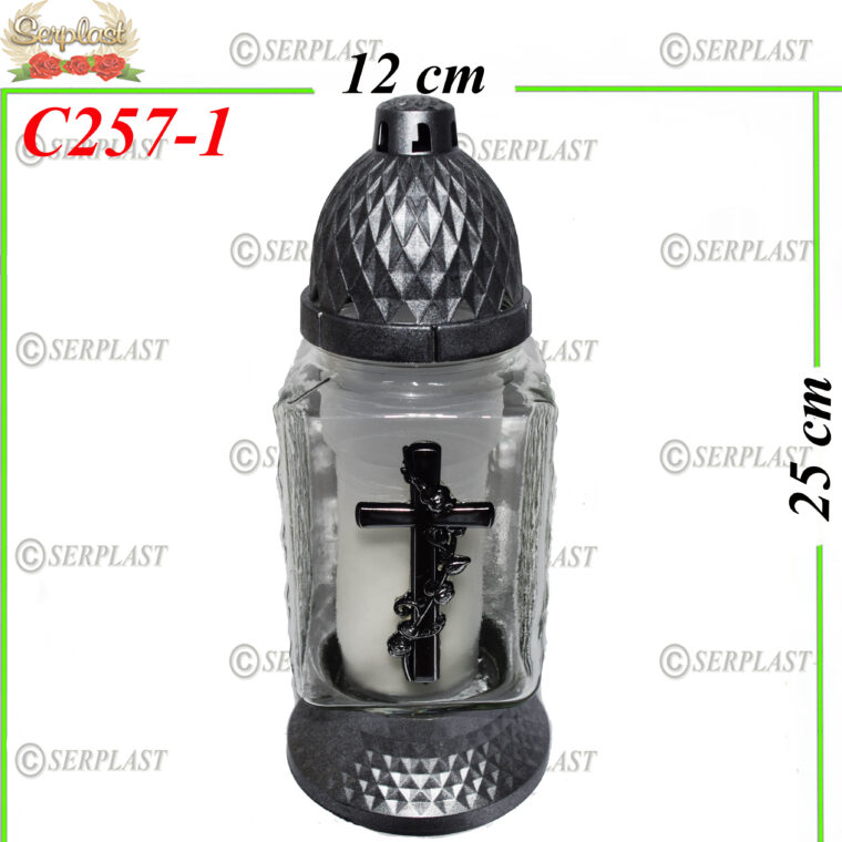 Candelă cu cruce 13 lei (set de 6 buc), 25cm, C257-1 -w