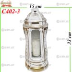 Candelă cu cruce 29 lei (set de 6 buc), 33cm, C402-3 -w