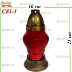 Candelă cu cruce 6.4 lei (set de 12 buc) 21 cm, C81-1 -w