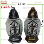 Candelă cu cruce mixt 27 lei (set de 6 buc), 31cm, C401-1 -w