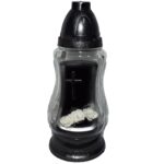 Candelă cu cruce si flori 24 lei (set de 7 buc), 26cm, C392-2