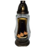 Candelă cu cruce si flori 24 lei (set de 7 buc), 26cm, C392-3