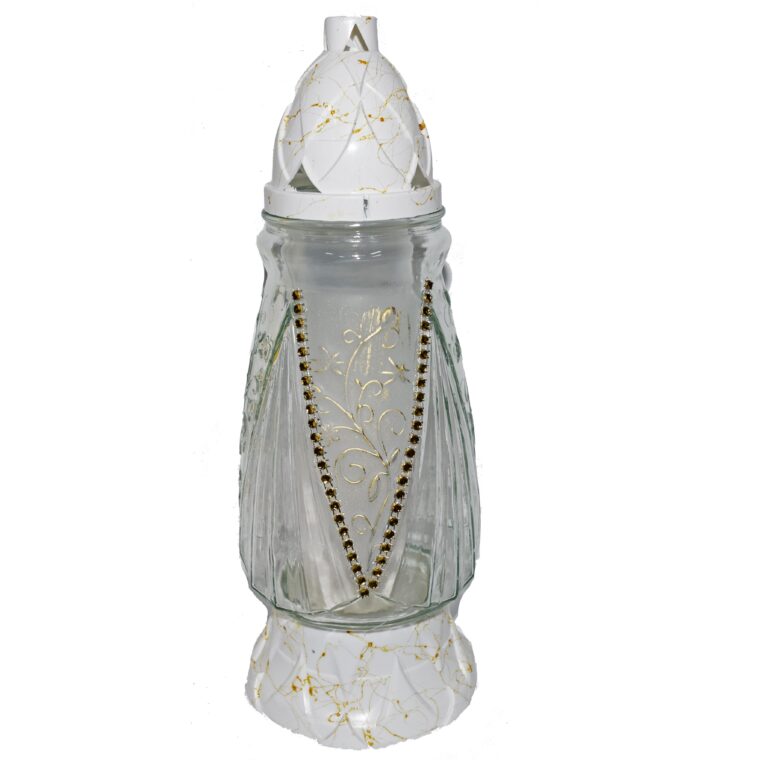 Candelă cu crystale aurii 17.5 lei (set de 6 buc) 30 cm, C347-1