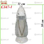 Candelă cu crystale aurii 17.5 lei (set de 6 buc) 30 cm, C347-1 -w