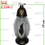 Candelă cu flori 16.5 lei (set de 6 buc), 30cm, C330-2 -w