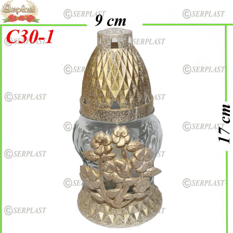 Candelă cu flori 3.28 lei (set de 11 buc), 17cm, C30-1 -w