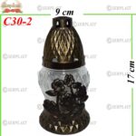 Candelă cu flori 3.28 lei (set de 11 buc), 17cm, C30-2 -w