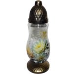 Candelă cu flori 8.4 lei (set de 6 buc), 28cm, C145-1