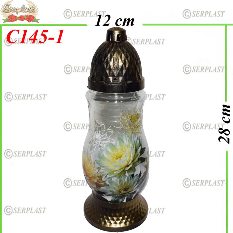 Candelă cu flori 8.4 lei (set de 6 buc), 28cm, C145-1 -w