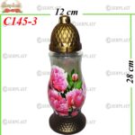 Candelă cu flori 8.4 lei (set de 6 buc), 28cm, C145-3 -w