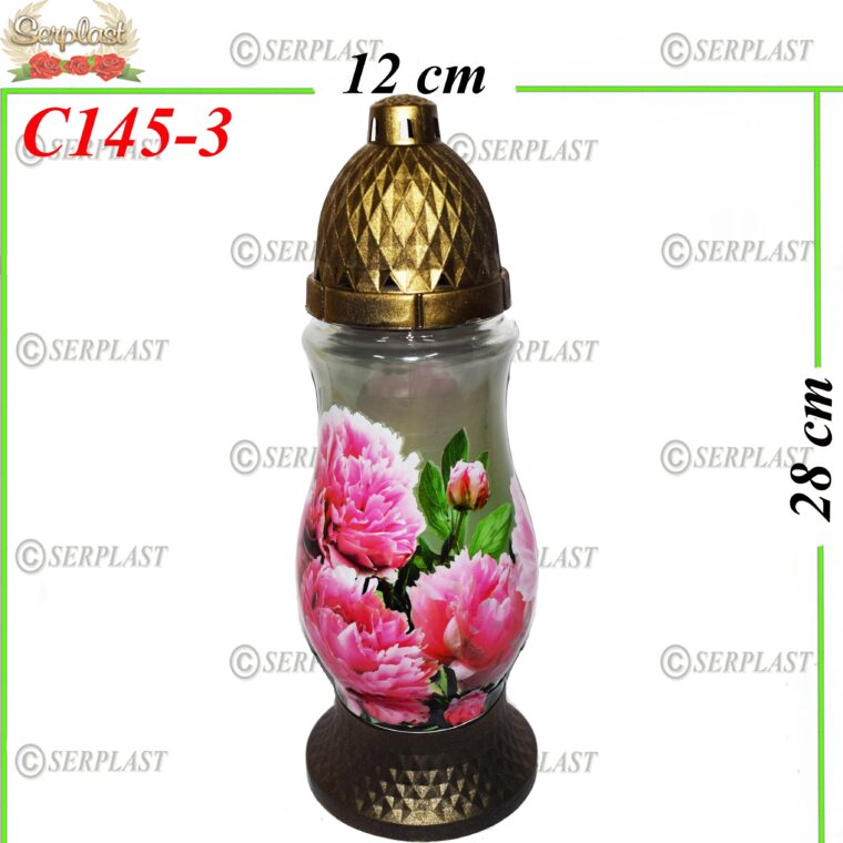 Candelă cu flori 8.4 lei (set de 6 buc), 28cm, C145-3 -w