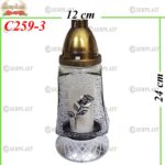 Candelă cu trandafir 13 lei (set de 7 buc), 24cm, C259-3 -w
