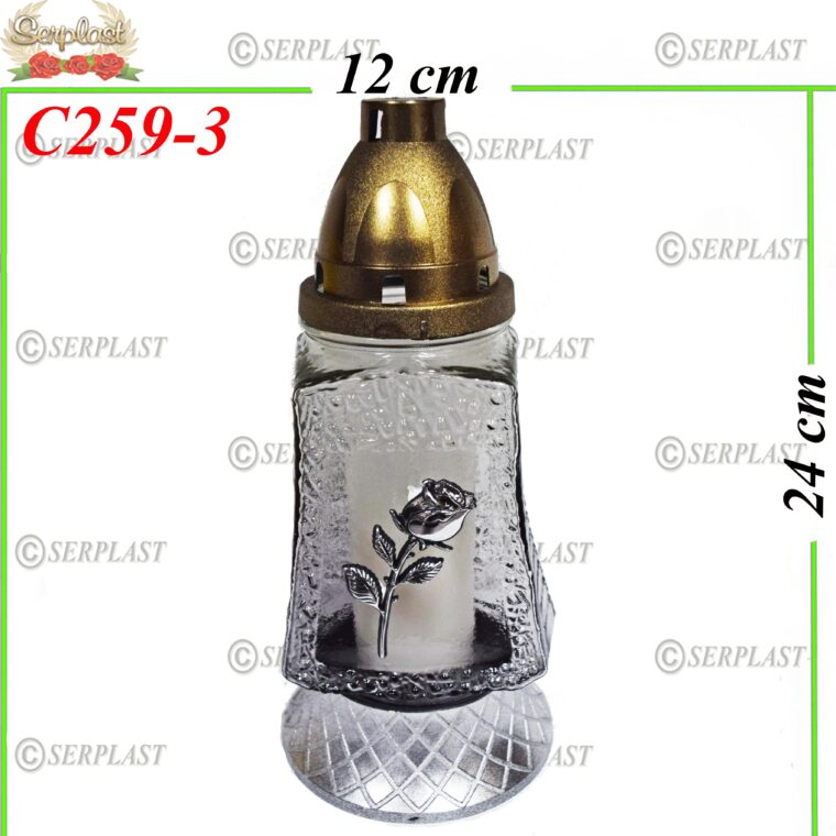 Candelă cu trandafir 13 lei (set de 7 buc), 24cm, C259-3 -w