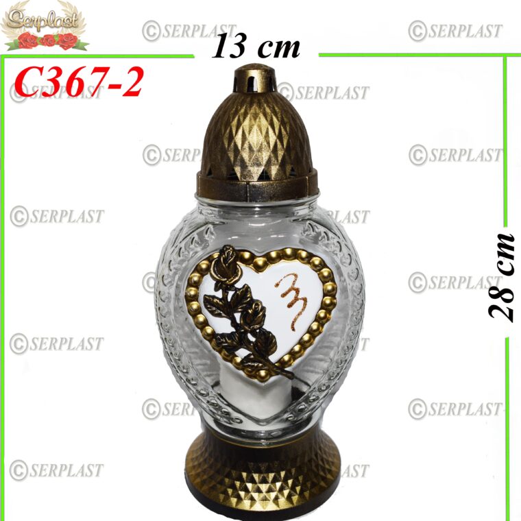 Candelă cu trandafir 19.5 lei (set de 6 buc), 28cm, C367-2 -w