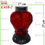 Candelă solara cu Led si inima 75 lei (set de 4 buc) 25 cm, C418-2 -w