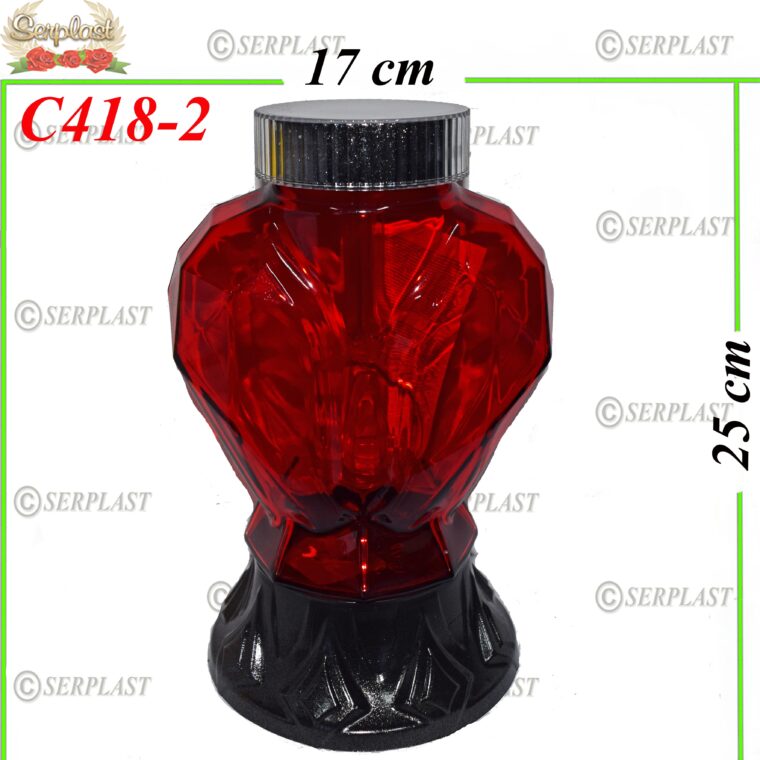 Candelă solara cu Led si inima 75 lei (set de 4 buc) 25 cm, C418-2 -w