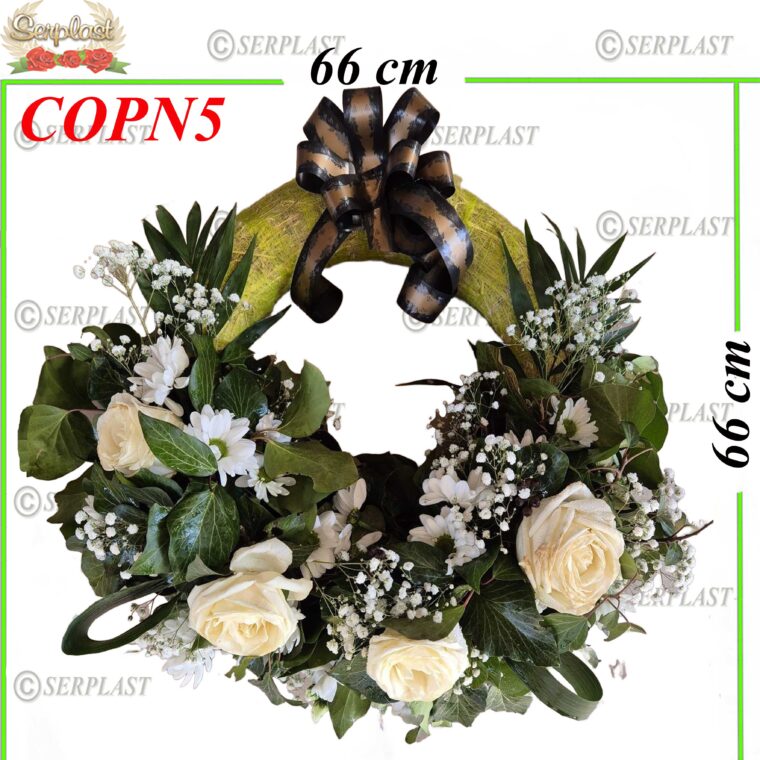 Coroane Naturala pe baza din Paie împodobit Ø50, COPN5 -w