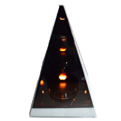 Candelă cu Led forma de piramid sticla 3D 56 lei, 21cm, C411-3