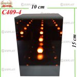 Candelă cu Led patrat sticla 3D 48 lei , 15cm, C409-4 -w