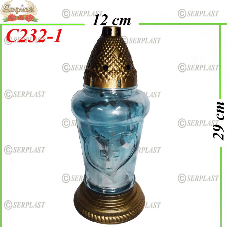 Candelă cu cruce 12 lei (set de 8 buc), 29cm, C232-1 -w
