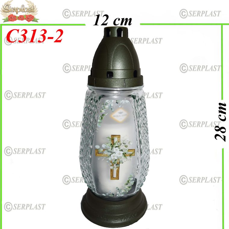Candelă cu cruce 15.5 lei (set de 8 buc), 28cm, C313-2 -w